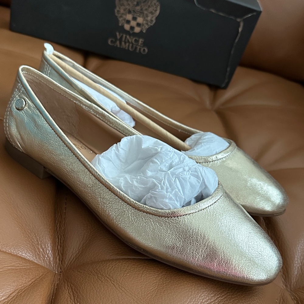 Vince Camuto Metallic Gold Flats